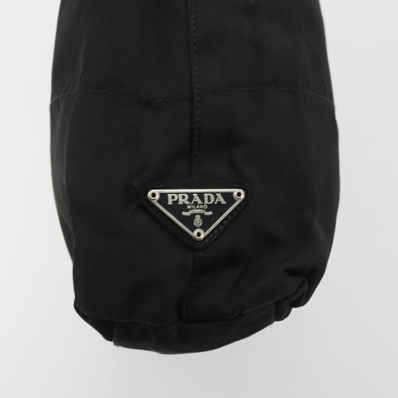 PRADA Plastic Chain Tote Bag Nylon Black Silver Auth 175266
