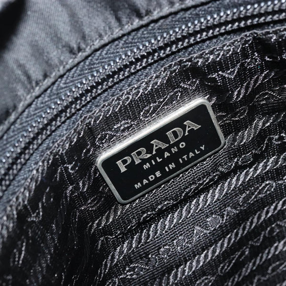 PRADA Plastic Chain Tote Bag Nylon Black Silver Auth 175266
