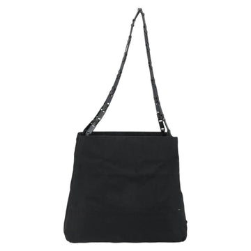 PRADA Plastic Chain Tote Bag Nylon Black Silver Auth 175266 - 0