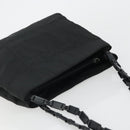 PRADA Plastic Chain Tote Bag Nylon Black Silver Auth 175266-6