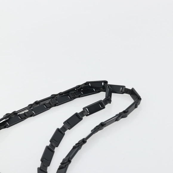 PRADA Plastic Chain Tote Bag Nylon Black Silver Auth 175266