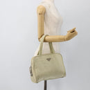 PRADA Hand Bag Nylon Ivory Silver Auth 175267-24