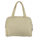 PRADA Hand Bag Nylon Ivory Silver Auth 175267-2