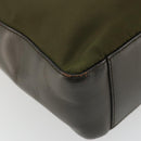PRADA Hand Bag Nylon Khaki Silver Auth 175268-15