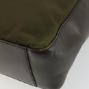 PRADA Hand Bag Nylon Khaki Silver Auth 175268-16