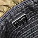 PRADA Hand Bag Nylon Khaki Silver Auth 175268-18