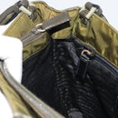 PRADA Hand Bag Nylon Khaki Silver Auth 175268-20