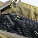 PRADA Hand Bag Nylon Khaki Silver Auth 175268-21