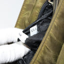 PRADA Hand Bag Nylon Khaki Silver Auth 175268-11