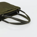PRADA Hand Bag Nylon Khaki Silver Auth 175268-7