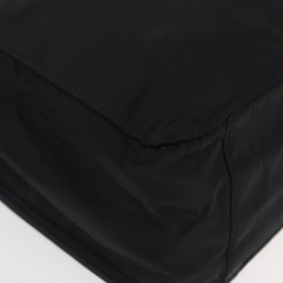PRADA Hand Bag Nylon Black Silver Auth 175269