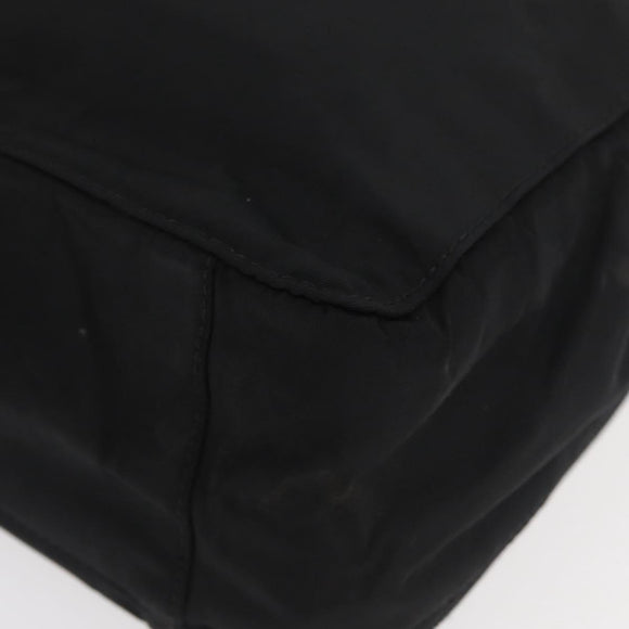 PRADA Hand Bag Nylon Black Silver Auth 175269