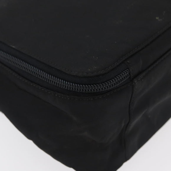 PRADA Hand Bag Nylon Black Silver Auth 175269