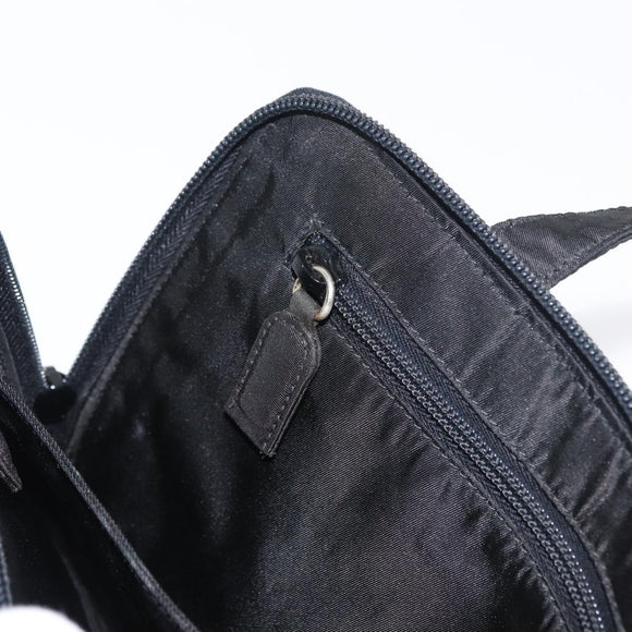 PRADA Hand Bag Nylon Black Silver Auth 175269