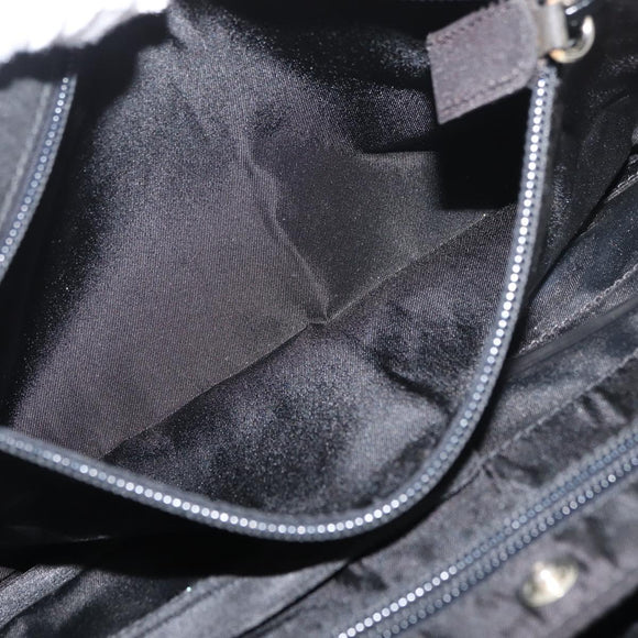 PRADA Hand Bag Nylon Black Silver Auth 175269
