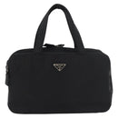 PRADA Hand Bag Nylon Black Silver Auth 175269-13