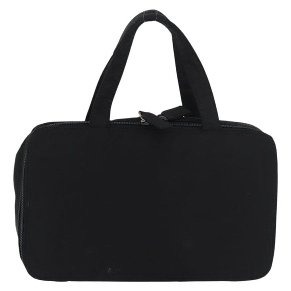 PRADA Hand Bag Nylon Black Silver Auth 175269