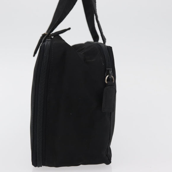 PRADA Hand Bag Nylon Black Silver Auth 175269