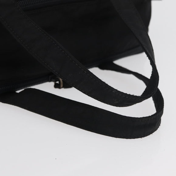 PRADA Hand Bag Nylon Black Silver Auth 175269