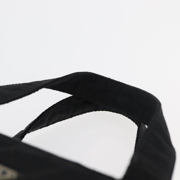 PRADA Hand Bag Nylon Black Silver Auth 175269