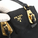 PRADA Hand Bag Nylon Black Gold Auth 175270-10