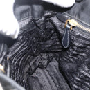 PRADA Hand Bag Nylon Black Gold Auth 175270-19