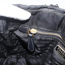 PRADA Hand Bag Nylon Black Gold Auth 175270-20