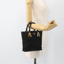 PRADA Hand Bag Nylon Black Gold Auth 175270-23