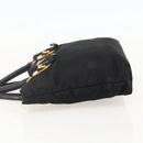 PRADA Hand Bag Nylon Black Gold Auth 175270-3