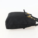 PRADA Hand Bag Nylon Black Gold Auth 175270-4