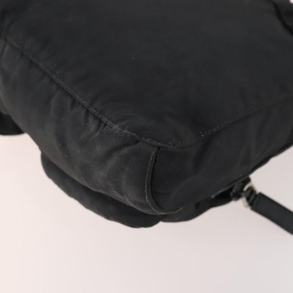 PRADA Waist bag Nylon Black Silver Auth 175272