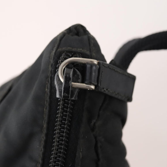 PRADA Waist bag Nylon Black Silver Auth 175272