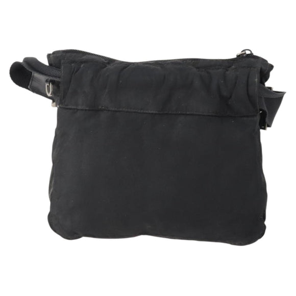 PRADA Waist bag Nylon Black Silver Auth 175272