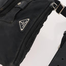 PRADA Waist bag Nylon Black Silver Auth 175272-6
