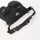 PRADA Waist bag Nylon Black Silver Auth 175272-7