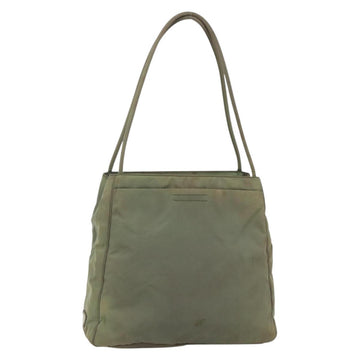 PRADA Tote Bag Nylon Khaki Silver Auth 175274
