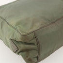 PRADA Tote Bag Nylon Khaki Silver Auth 175274-15