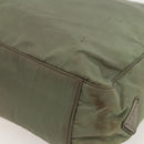 PRADA Tote Bag Nylon Khaki Silver Auth 175274-16