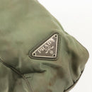 PRADA Tote Bag Nylon Khaki Silver Auth 175274-10