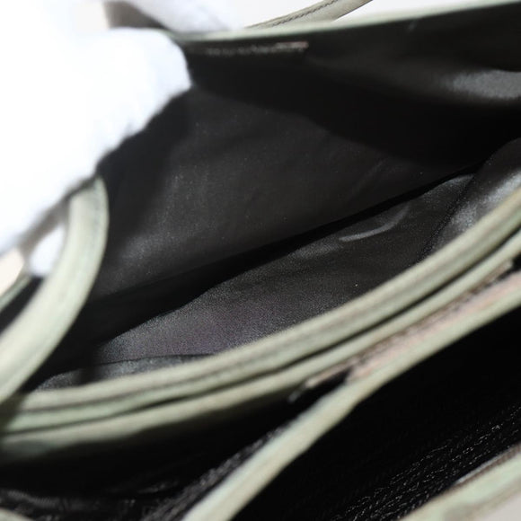 PRADA Tote Bag Nylon Khaki Silver Auth 175274