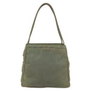 PRADA Tote Bag Nylon Khaki Silver Auth 175274-13