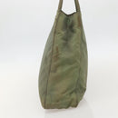 PRADA Tote Bag Nylon Khaki Silver Auth 175274-4