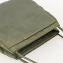 PRADA Tote Bag Nylon Khaki Silver Auth 175274-6