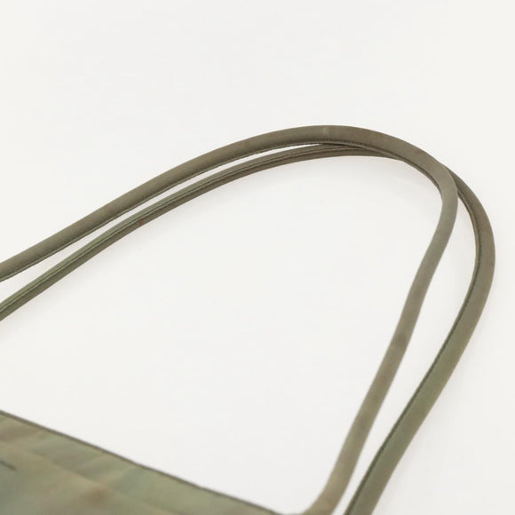 PRADA Tote Bag Nylon Khaki Silver Auth 175274
