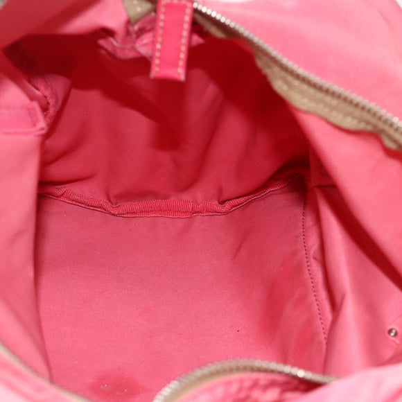 PRADA Hand Bag Nylon Pink Silver Auth 175275