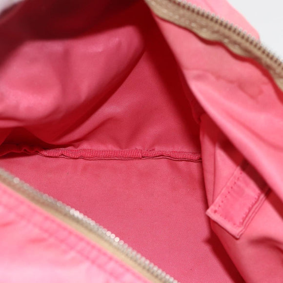PRADA Hand Bag Nylon Pink Silver Auth 175275