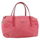 PRADA Hand Bag Nylon Pink Silver Auth 175275-1