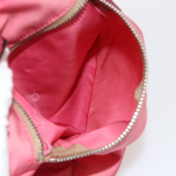 PRADA Hand Bag Nylon Pink Silver Auth 175275