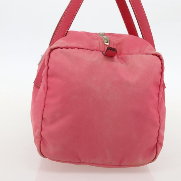 PRADA Hand Bag Nylon Pink Silver Auth 175275