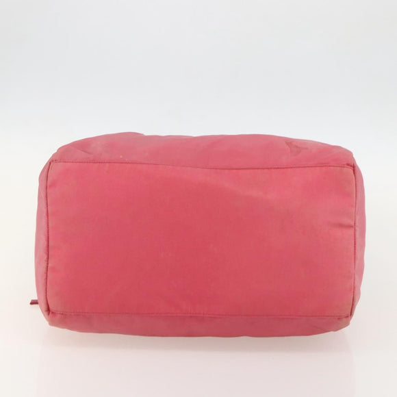 PRADA Hand Bag Nylon Pink Silver Auth 175275